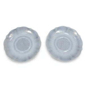 Macbeth Evans American Sweetheart Monax Glass Saucers 6" White Lot of 2